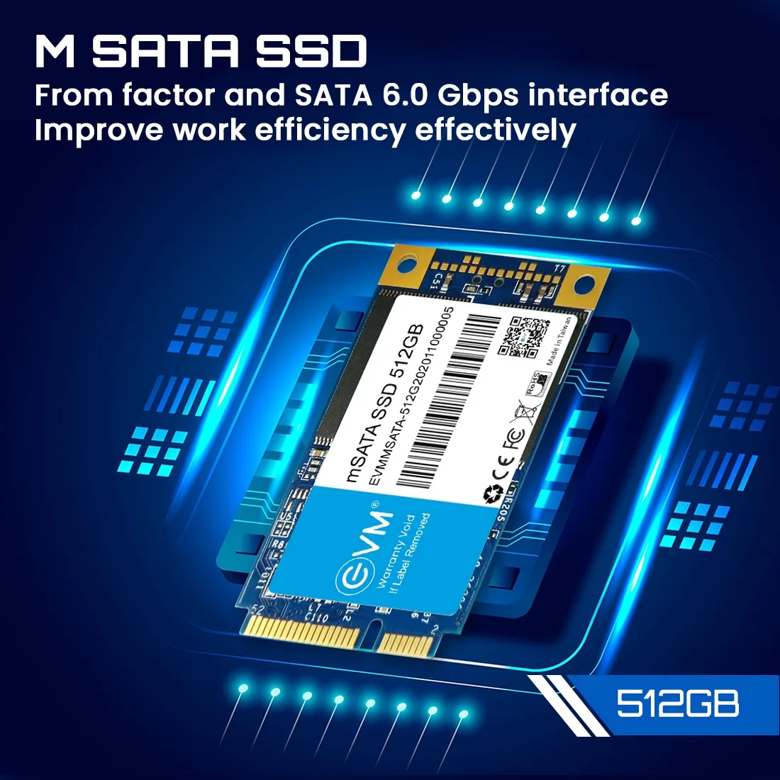 EVM Internal SSD 512GB mSata view 3
